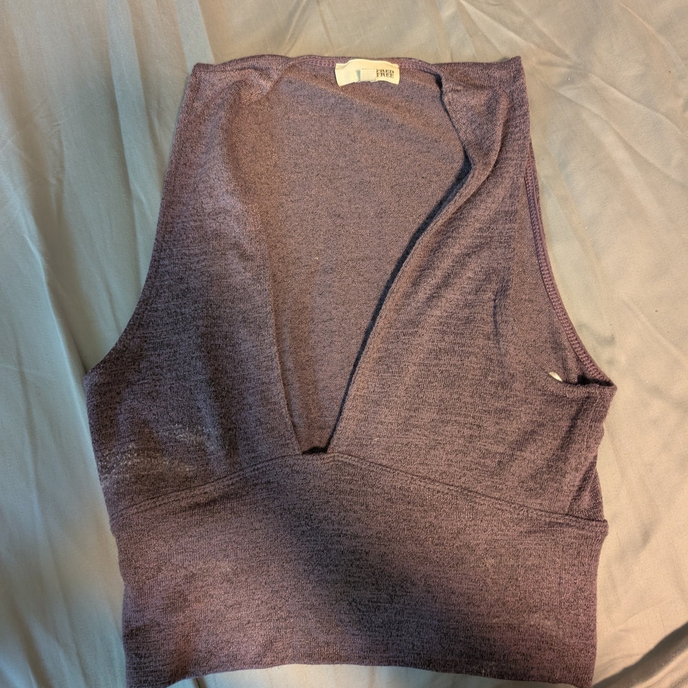 Wilfred Purple Knit Crop Top